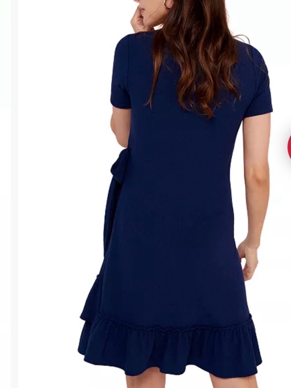 NWT! A Pea in the Pod Maternity Ruffle Navy Blue Dress Size Small - Picture 3 of 11
